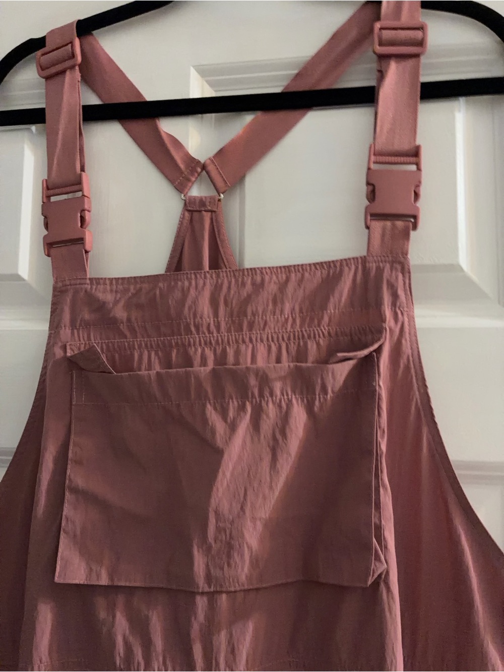 Relaxed Dusty Rose Utility Romper with Adjustable Straps